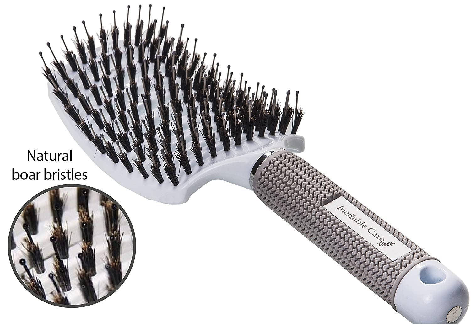 Boar Bristle Hair Brush Set – Curved and Vented for Wet and Dry Detangling Hair Brush for Women Long, Thick, Thin, Curly & Tangled Hair Vent Brush - Stocking Stuffers Gift Kit